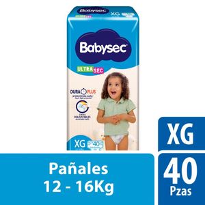 Babysec Pañal Ultrasec Talla Xg 40 Pz