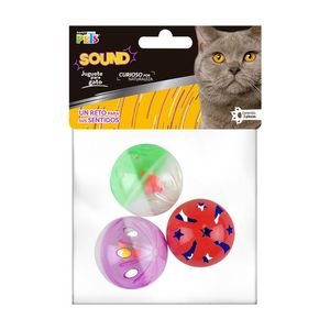 Fancy Pets Juguete Set de Pelotas Sound para Gato 3 pz Fancy Pets Pelota Flash con Sonido Fetch