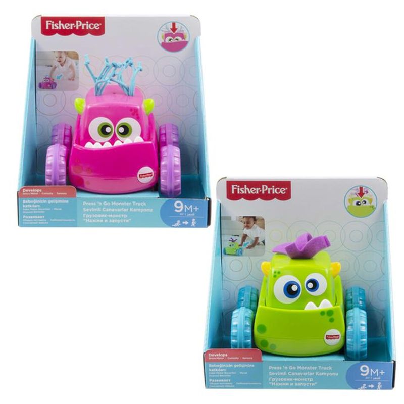 Fisher price monstruo presiona y persigue rosa