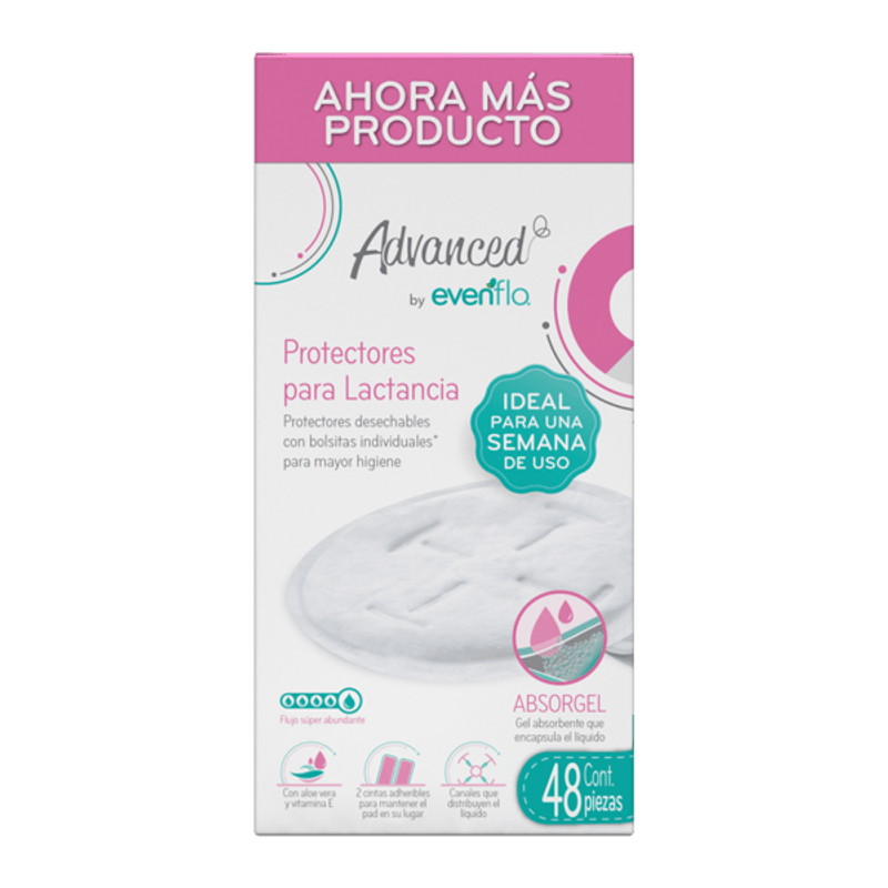 Protectores para Lactancia Advanced Evenflo Flujo Super Abundante