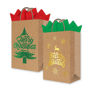 Bolsa Regalo Med Aplic Kraft Navidad 1 Pz