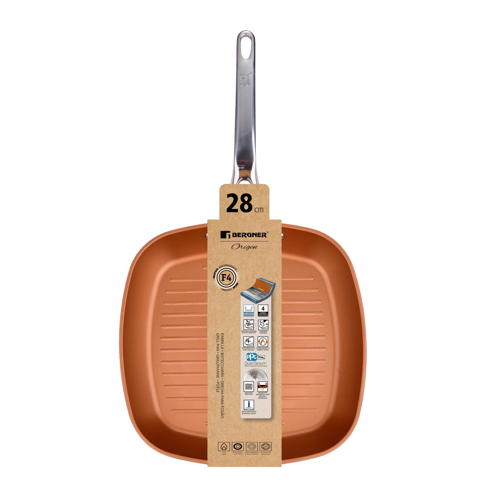 Sartén Bergner 28 Cm Con Tapa - Aluminio Forjado, Antiadherente, Apto Inducción, Libre De PFOA