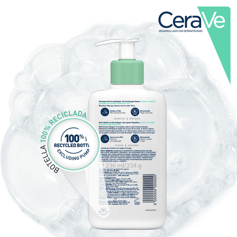 Cerave Gel Limpiador Espumoso 280 Ml - H-E-B México