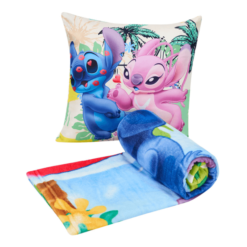 DISNEY - SET MANTA CORALINA + COJIN STITCH DISNEY