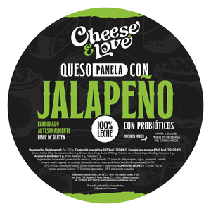 Cheese & Love Queso Panela con Jalapeño y Probioticos 1 kg