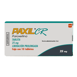 Paxil Cr 25mg 10 Tab Paroxetina 1 Pz