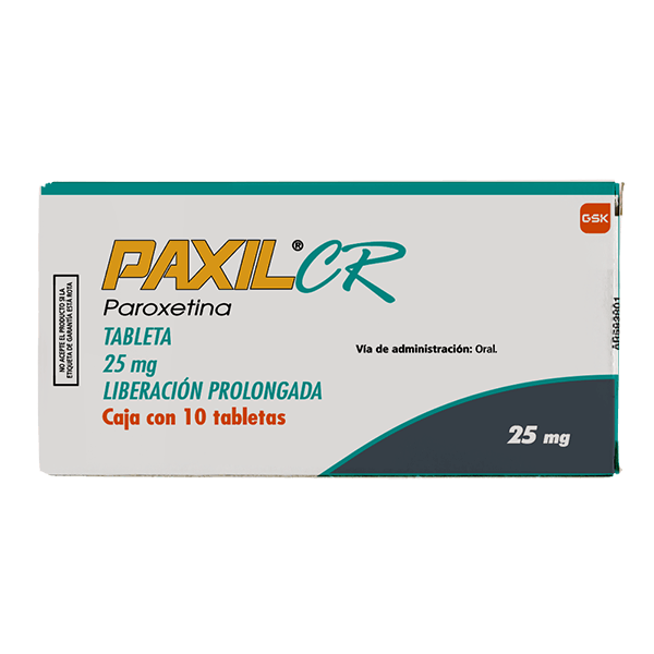 Glaxo Paxil Cr 25mg 10 Tab Paroxetina 1 Pz HEB México