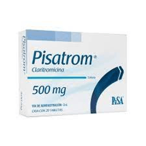 Pisatrom 500mg 20 Tab Claritromicina 20 Pz