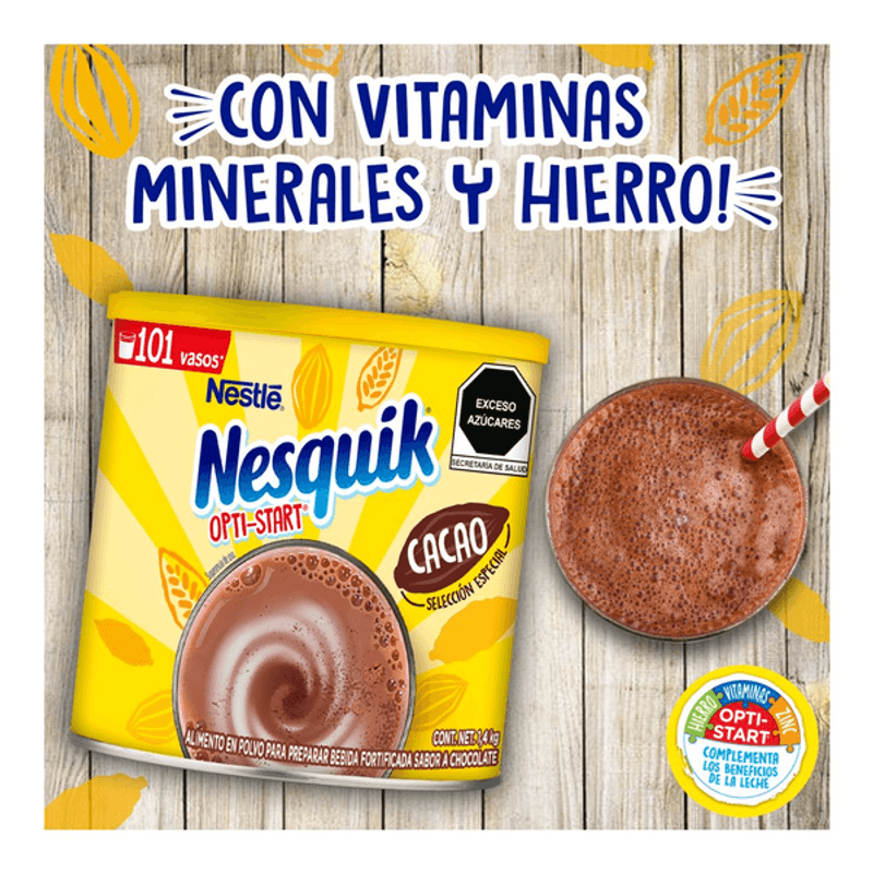 Alimento en polvo para preparar bebida Nestlé Nesquik opti-start