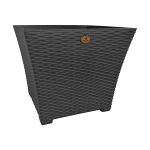 Maceta Cuadrada Rattan Gris Oxford 30l 1 Pz