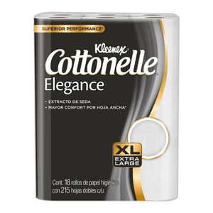 Papel Higiénico Elegance Cottonelle 215 Hojas Dobles con 18 pz