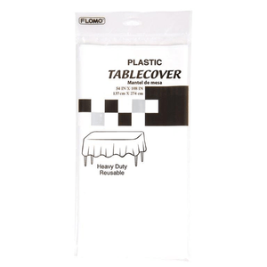 Mantel Plastico Blanco Recatngular 54 X 108 Pulg 1 Pz