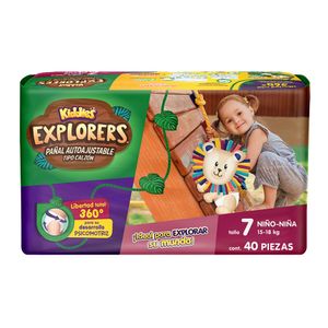 Kiddies Explorers Pañal Autoajustable Talla 6 XG Grande 40 pz