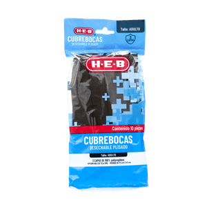 Cubrebocas Adulto Negro 10 Piezas 10 pz