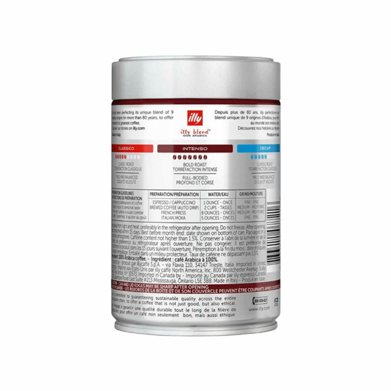 Café molido descafeinado - lata de 250g - illy Shop