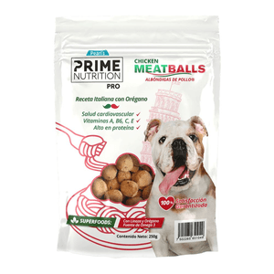 Premios Albóndigas de Pollo Prime Nutrition 250 g Premios de Salmón Liofilizado para Perro Pure Nutrition 80 g