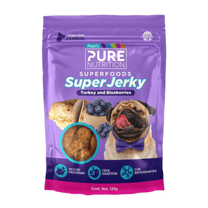 Premios Super Jerky Pavo y Moras Pure Nutrition 125 g Transportadora M para Mascota 55x36x33 Cm con Pla