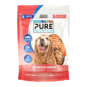 Premios de Salmón Liofilizado para Perro Pure Nutrition 80 g Transportadora S para Mascota 51x32x29 Cm con Pla