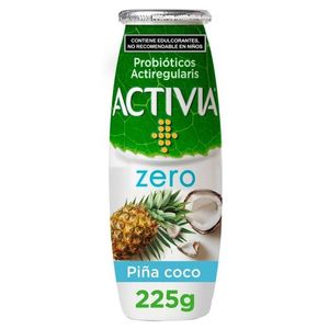 Activia Alimento Lácteo Fermentado Piña Coco sin Azúcar 225 g Yogurt Bebible Triple Cero Avena 220 g