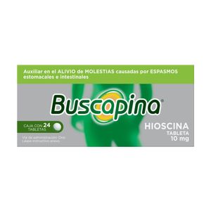 Buscapina Alivia Dolor Abdominal Hioscina 10 mg 24 Tabletas