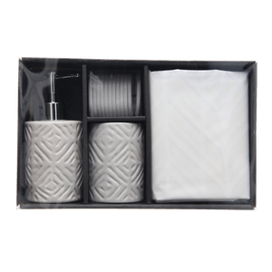 Set de Accesorios de Baño Gris Claro 7 1 Pz