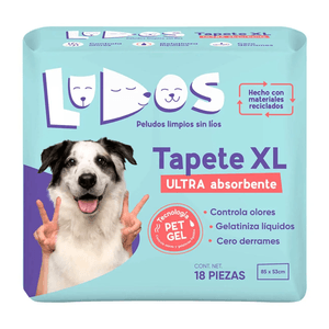 Tapete Xl Ludos 18pz Tapete Entrenador para Perro Glad for Pets a Prueba de Fuga y Olores con 30 pz