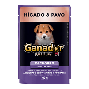 Ganador Alimento Húmedo para Perro Cachorro Hígado y Pollo 100 g