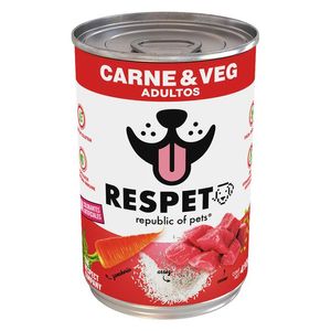 Alimento Húmedo para Perros en Lata RESPET Carne y Vegetales 410 g Ganador Alimento Húmedo para Perro Pollo y Salmon 100 g