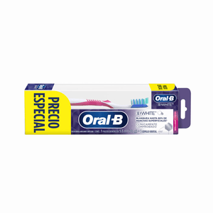 Oralb Cepillo+Pasta 3dw 2 Pz Oral-B 3D White Brilliant Fresh Pasta Dental Anticaries Con Flúor 53 ml + Cepillo Dental 1 Unidad