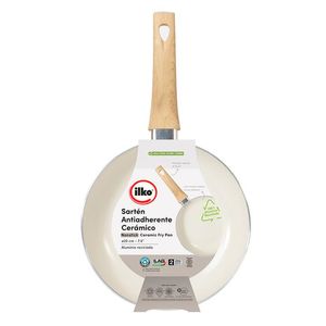 Sartén 20 Cm Blanco Reciblado Antiadherente Cerám 1 Pz