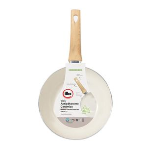 Wok 28 Cm Blanco Reciblado Antiadherente Cerámico 1 Pz