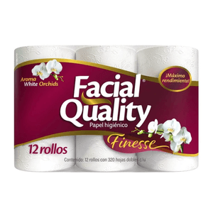 Facial Quality Papel Higiénico Finesse Doble Hoja con 12 pz