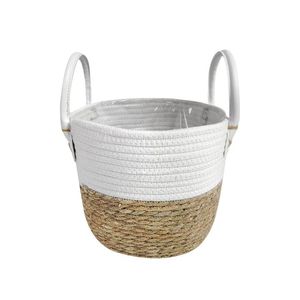 Canasta 25 Cm Dm Blanco Natural 21 Cms Altura 1 Pz