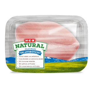 HEB Natural Pechuga de Pollo C/Hueso S/Piel 0.6 Kg