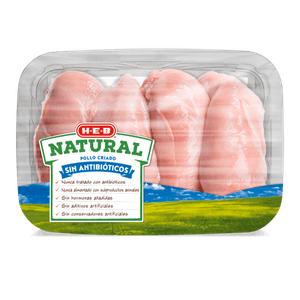 HEB Natural Pechuga de Pollo S/Hueso S/Piel 0.8 Kg