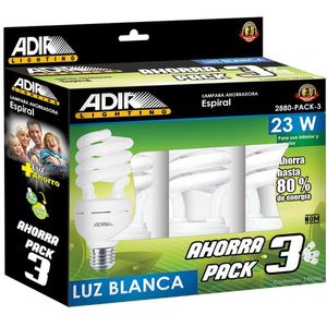 3 Pack Foco Ahorrador Espiral 23w E27 1 Pz