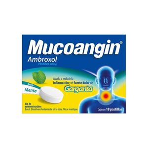 Mucoangin Ambroxol 20 mg Sabor Menta 18 Pastillas