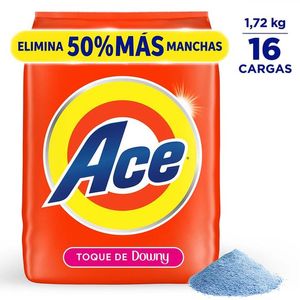 ACE Detergente en Polvo con Toque de Downy Limpieza Instantánea con Oxígeno Activo y Mejor Disolución 16 Cargas 1.728 kg