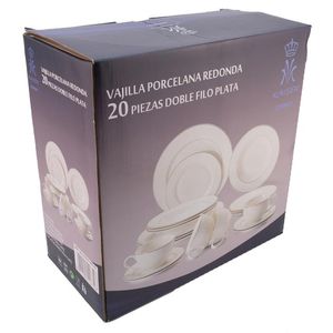 Kaiser Vajilla Redonda de Porcelana Doble Raya con 20 pz