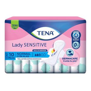 Toalla con Alas Para Incontinencia Lady Sensitive 10 Pz