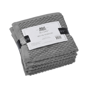 Toalla Acab Arroz Gris Oscuro 30x30 4pc 1 Pz