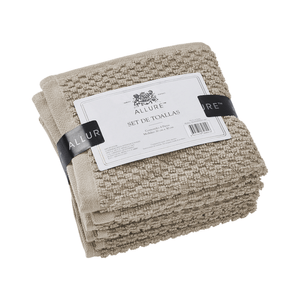 Toalla Acab Arroz Taupe 30x30 4pc 1 Pz