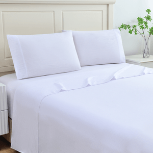 Juego de Sábanas para Cama Tamaño Queen Color Blanca