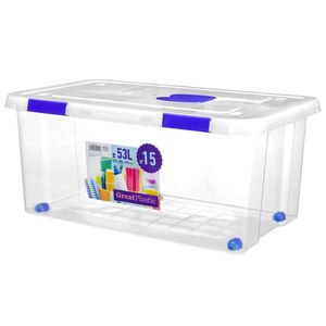 Caja Organizadora con Ruedas 625x390x270 Nat 1 Pz