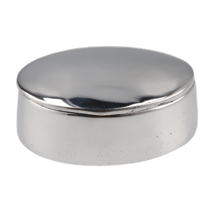 Alhajero Ovalado Liso de Pewter 13x9x5 Cm 2pz 1 Pz