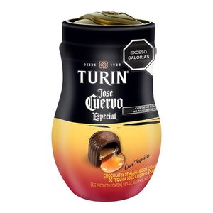 Turin Tequila José Cuervo Chocolates semiamargos Rellenos de Licor Vitrolero 270 g