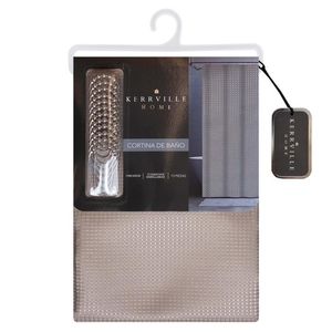 Cortina de Baño Waffle Taupe con Ganchos 13pc 1 Pz