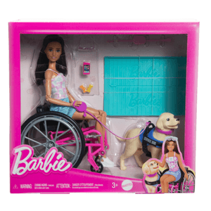 Barbie Muñeca en Silla de Ruedas con Perro de Se 1 Pz