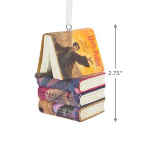 Ornamento de Resina con Figura de Libros Y Varita 1 Pz