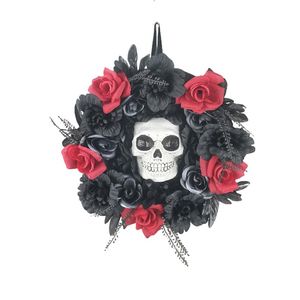 Halloween Corona de Flores y Calavera 44 cm